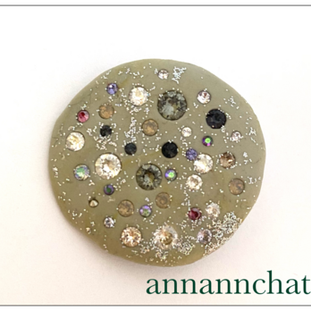 【 swarovski　＝輝＝　pebble　ブローチ】①の画像