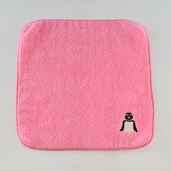 タオル　今治タオル　 アニマルパレード　ペンギン　ピンク　綿100％　 22cm×22cmの画像