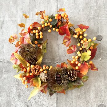 ブローチとしても使える秋のリース ハンドメイド 秋のリースブローチ①〜