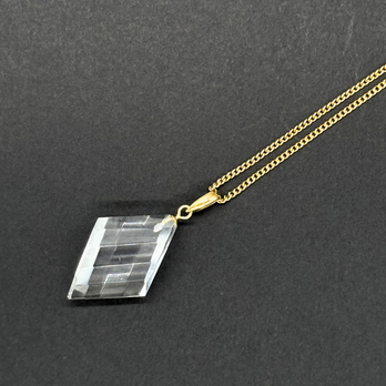 ラス1 22mmネジレ クォーツ/白水晶  K18 K18GP 天然石ネックレス - ネジレ Sの画像