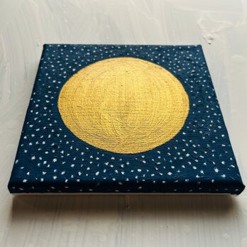 15㎝角「星月夜」油彩・原画・壁掛けアートパネル・１の画像