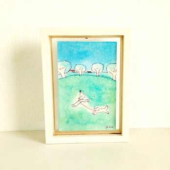 アレンジOKなオーダー制作｜原画「散歩道」※額縁入りの画像