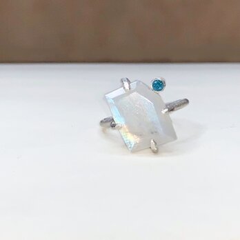 一点もの Rainbow Moonstone w/apatite リング/受注制作の画像