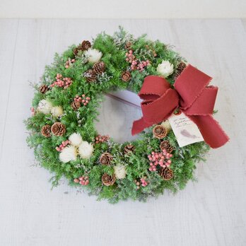 クリスマス・フレッシュ（生花）フェア！！受注制作・冬の森リースの画像