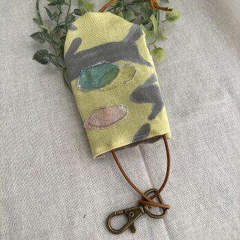 ハンドメイド☆ミニキーケース ミナペルホネンランランランジェリービーンズ黄色の画像