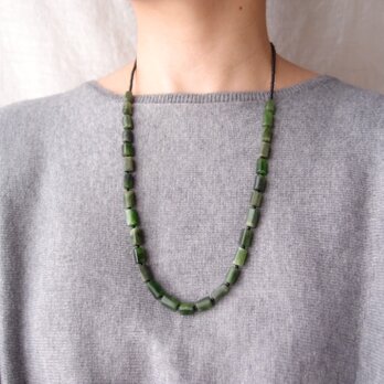 Nephrite × Black Onyx Necklace／ネフライト×ブラックオニキス ネックレスの画像