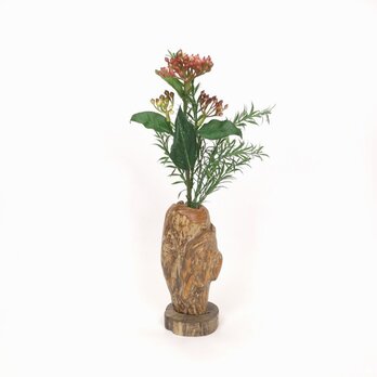 【温泉流木】羽織をまとったような姿の流木一輪挿し・花器 木製 流木インテリアの画像