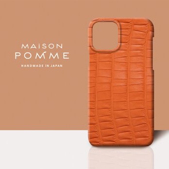 クロコダイル iPhone 用 ケース【マットオレンジ】iPhone各種対応 受注生産の画像