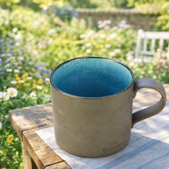 黒土鍵マグ　ブルー【美濃焼】