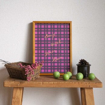 「 nostalgic tartan check（ pink ）」A4ポスターの画像