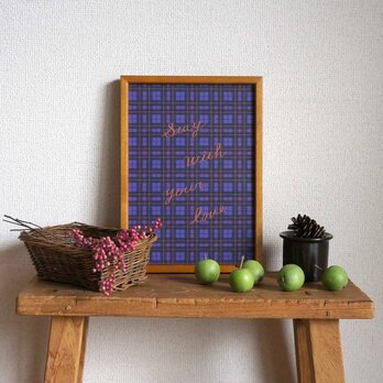 「 nostalgic tartan check（ purple ）」A4ポスターの画像