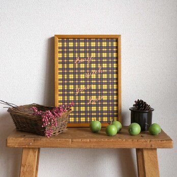 「 nostalgic tartan check（ yellow ）」A4ポスターの画像
