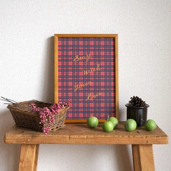 「 nostalgic tartan check（ red  ）」A4ポスターのコピーの画像