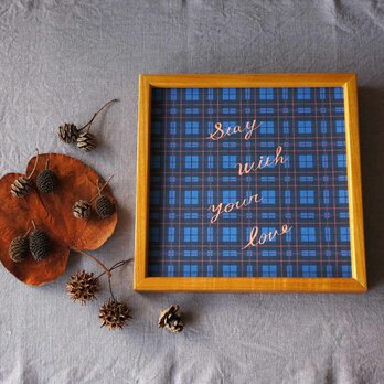 「 nostalgic tartan check（ deep blue ）」20cm角ポスターの画像