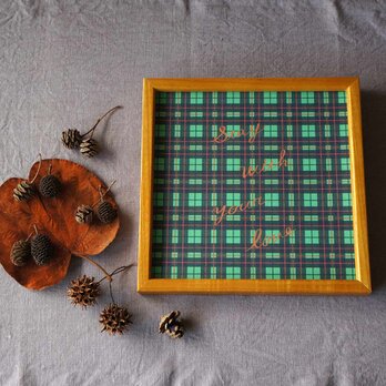 「 nostalgic tartan check（ green ）」20cm角ポスターの画像