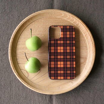 「 nostalgic tartan check（ orange ）」＜ブラックケース＞【 表面のみ印刷 】の画像