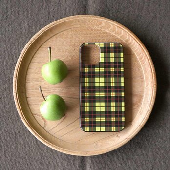 「 nostalgic tartan check（ yellow ）」＜ブラックケース＞【 表面のみ印刷 】の画像