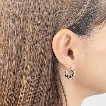 付けっぱなしOK！ツイストフープ ステンレスピアス 【ste03】の画像