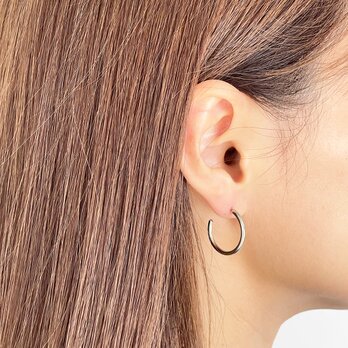 付けっぱなしOK！シンプルフープ ステンレスピアス 【ste50】の画像