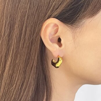 付けっぱなしOK！ボリュームデザイン 18KGP ステンレスピアス【ste73-GD】の画像