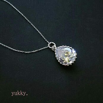 【再販】ペアシェイプ＊CZネックレス★の画像