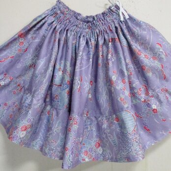 ７９８５　花柄の着物で作ったミニスカート　の画像