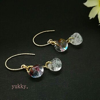 teardrop＊14kgfグリッターピアス★の画像
