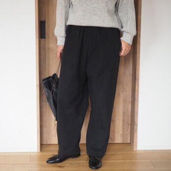 Cotton cloth 3D pants / BLACKの画像