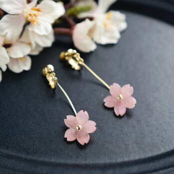 春限定【イヤリング】桜 一輪の画像