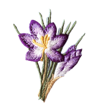 Sale* アップリケワッペン-クロッカス フラワー 花 球根 春 W-1251の画像