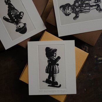 版画ゆうびん no.29 “Ice Skating Girl 2”（銅版画）の画像