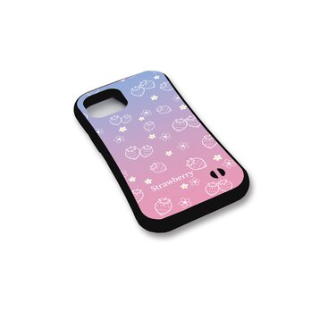 グリップケース iPhoneケース【いちごグラデーション】（名入れ可）の画像