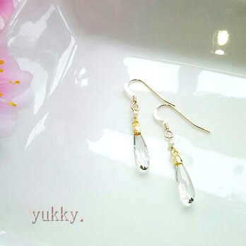 スワロ＊crystalスティック＊淡水ピアス★の画像