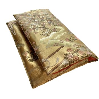 『藤華錦車』　金襴織物御朱印帳袋　B6サイズ2/3冊　御所車　牛車　藤　桜　御朱印帳ケース　御朱印帳ポーチ　桐生織物の画像
