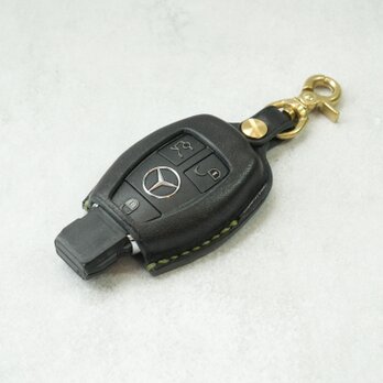 Benz　ベンツ　スマートキーケースⅡ　栃木レザー【名入れ無料・選べる革とステッチ】手縫い　本革　スマートキーカバーのコピーの画像