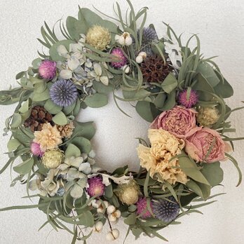 【SALE　10％OFF】2色の芍薬の秋色リースの画像