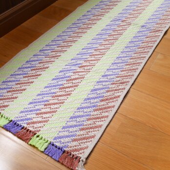 生成りラミーとコットンで手織りした卓上マット　38.5cm×128cmの画像