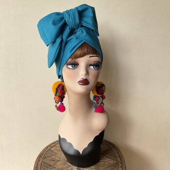 訳あってお買い得！30～80％OFF Liberty＊トリプルリボンのバレッタ＊グリーン×エデナム＊ワイド ヘアアクセサリー