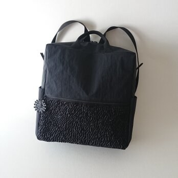 frill ribbon daypack [black]の画像
