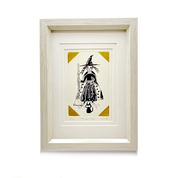魔女・銅版画・額付の画像