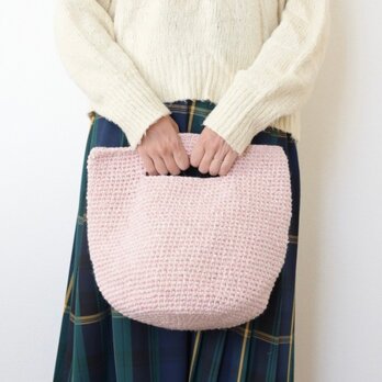 ♪ナチュラルモダン•桜色シンプルバッグ♪◇内ポケット付◆の画像