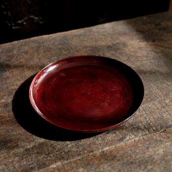 美しい色味◆味のあるお品物。古輪島塗　漆塗中皿　漆芸　漆器　骨董品　antiqures 古民家　明治期 #1の画像