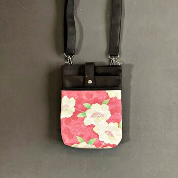 キモノショルダー　PINK×白花／BLACK　　着物リメイクの画像