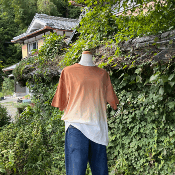 柿渋染め紳士物TシャツM寸 24065の画像
