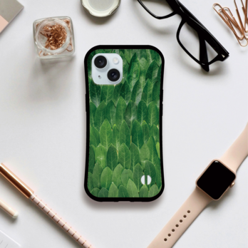 iPhoneケース　グリップケース　リーフ　送料込みの画像