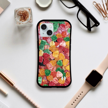 iPhoneケース　グリップケース　カラフルグミ　送料込みの画像