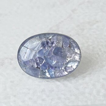 No.200 タンザナイトの帯留め 天然石使用 ブルー パープル 青 紫の画像