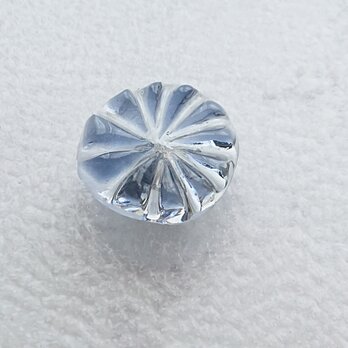 No.197 切子風 フラワー 帯留め (スピカ)  ブルー ネイビーの画像
