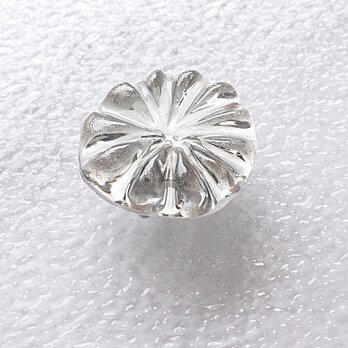 No.188 切子風 フラワー 帯留め (寒空に金の花火)   グレー  灰色  ゴールドの画像
