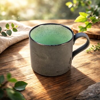 黒土鍵マグ　グリーン【美濃焼】